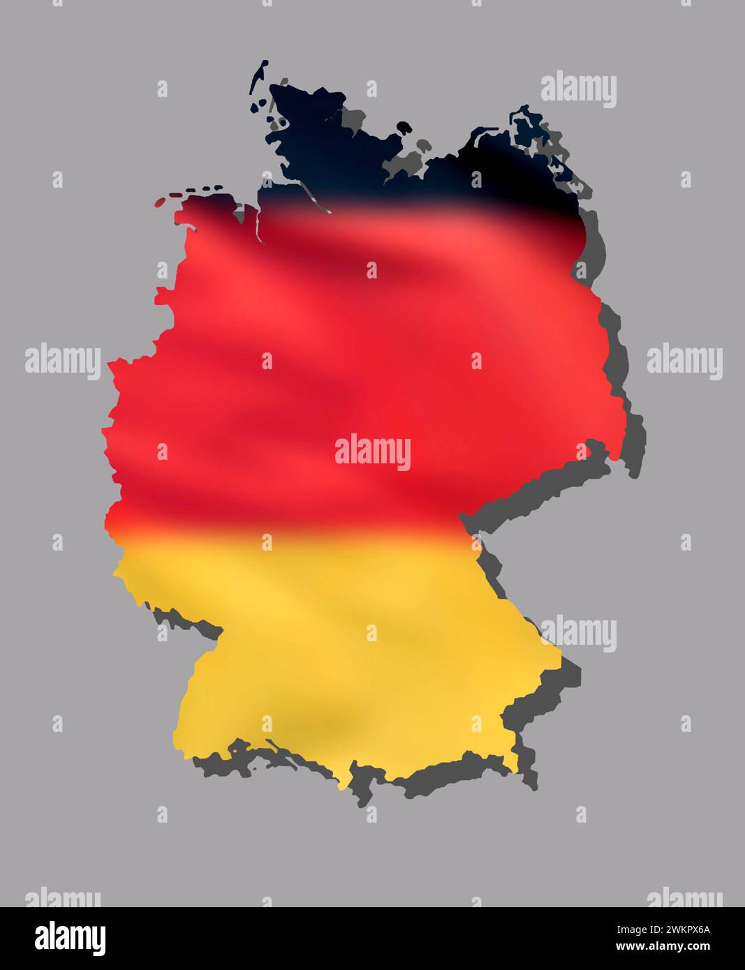 outline of Germany with national flag Stock Photo