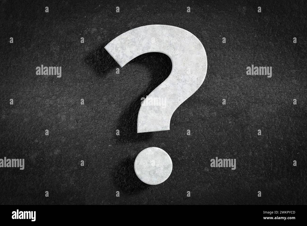 Grunge White Stone Question Mark Icon on a Dark Grunge background. 3d ...