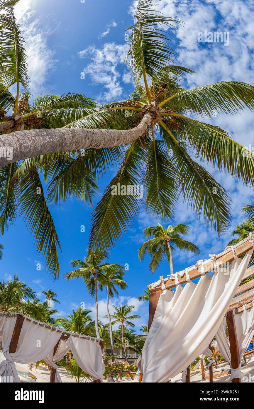 PUNTA CANA, DOMINICAN REPUBLIC - MARCH 11, 2020: Background with one Holiday resort at the Dominican Republic Stock Photo
