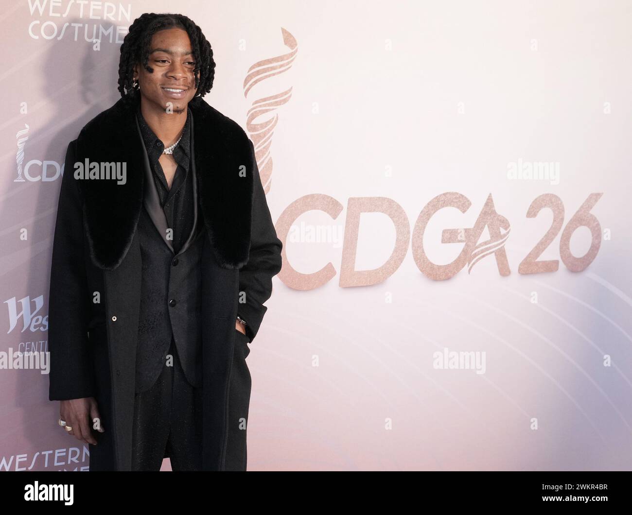 Los Angeles, USA. 21st Feb, 2024. RJ Cyler arrives at the 26th Annual Costume Designers Guild Awards held at NeueHouse Hollywood in Hollywood, CA on Wednesday, ?February 21, 2024. (Photo By Sthanlee B. Mirador/Sipa USA) Credit: Sipa USA/Alamy Live News Stock Photo