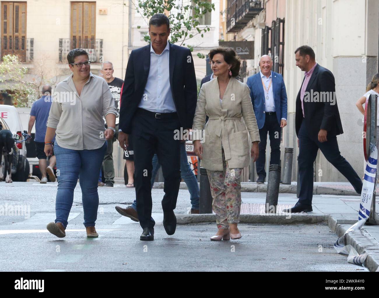 Madrid, 08/27/2019. The acting president, Pedro Sánchez, accompanied by the vice president, Carmen Calvo, continue their round of contacts this time with LGTBI groups. Photo: Jaime García. ARCHDC. Credit: Album / Archivo ABC / Jaime García Stock Photo