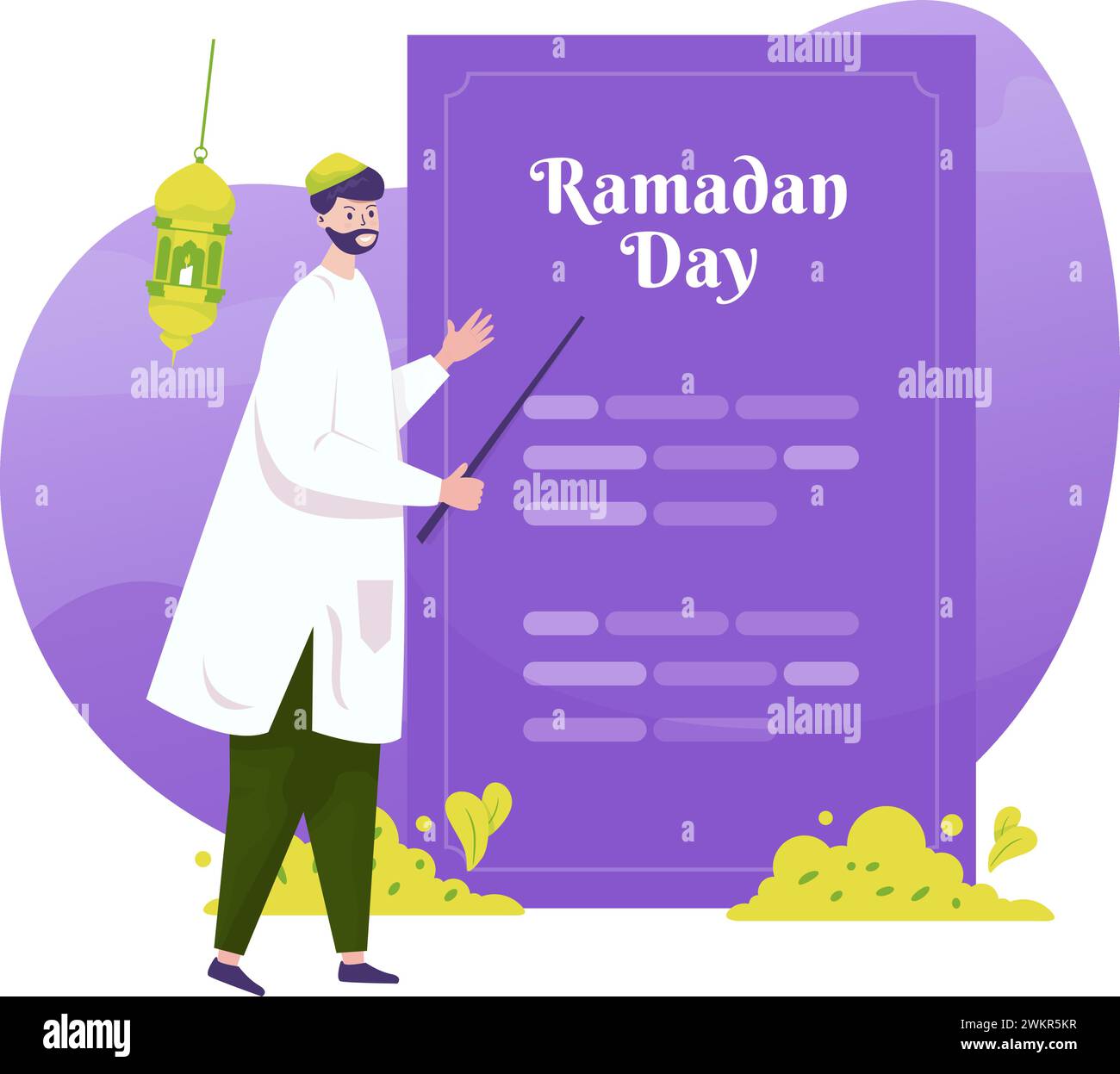Welcome ramadan kareem greeting illustration Stock Vector