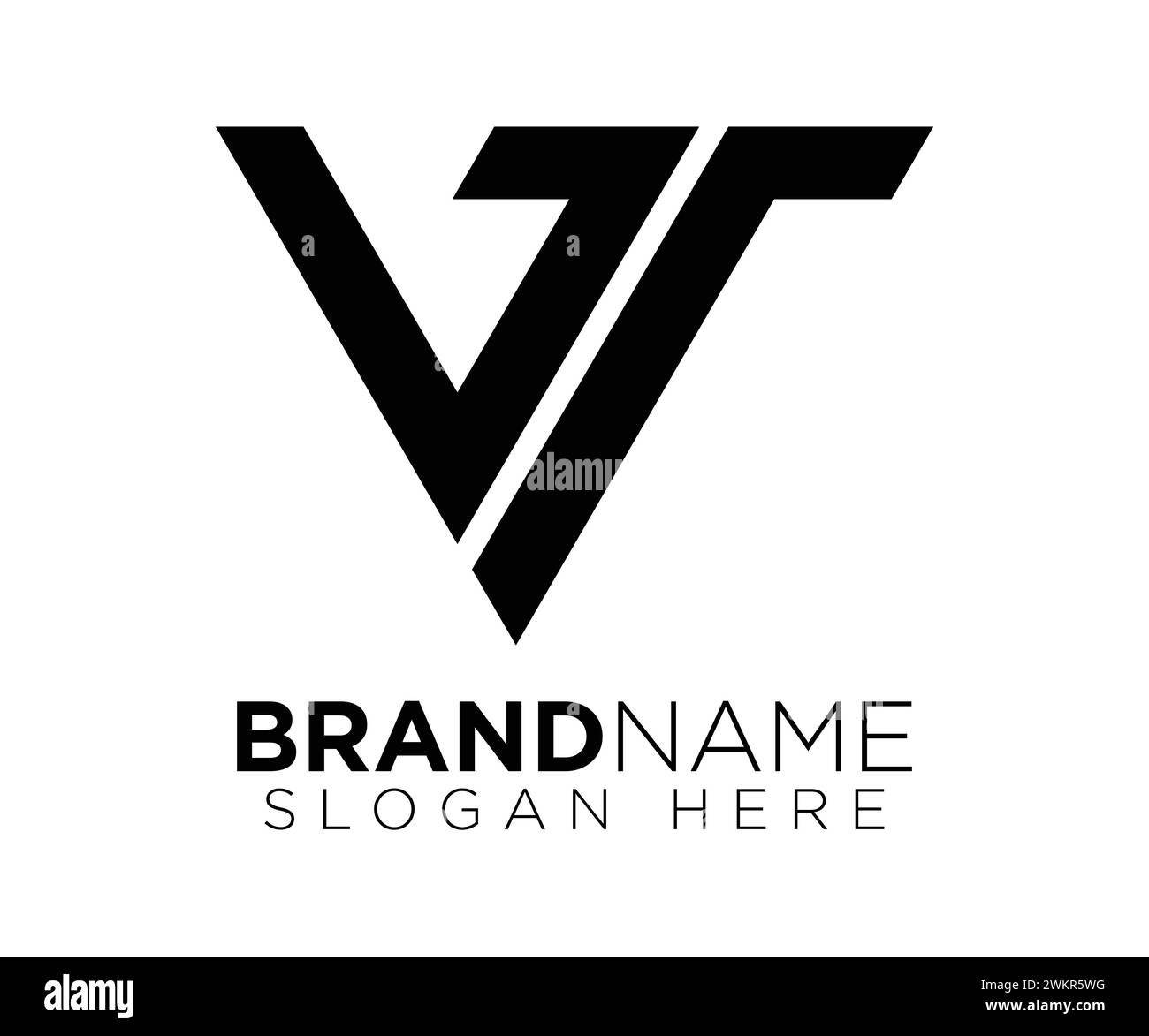 V T logo design vector template Stock Vector
