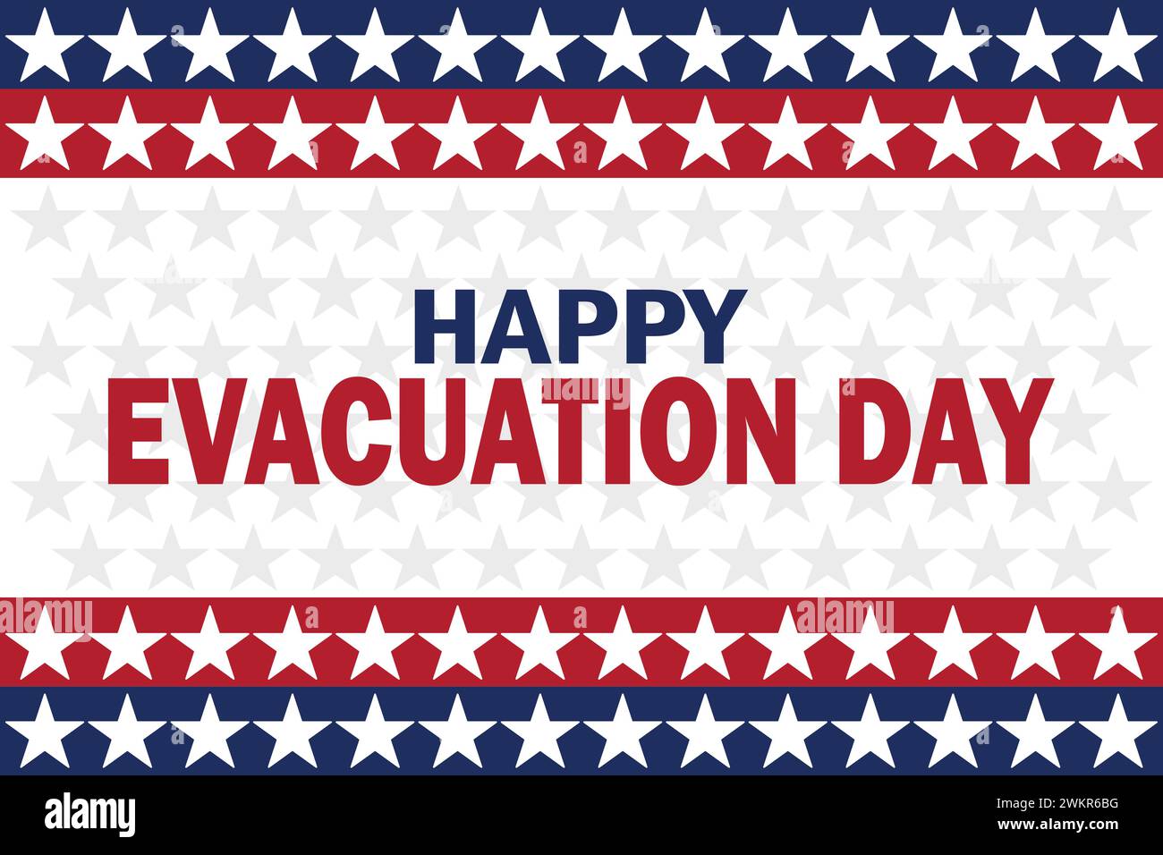 Happy Evacuation Day wallpaper with shapes and typography. Happy Evacuation Day, background Stock Vector