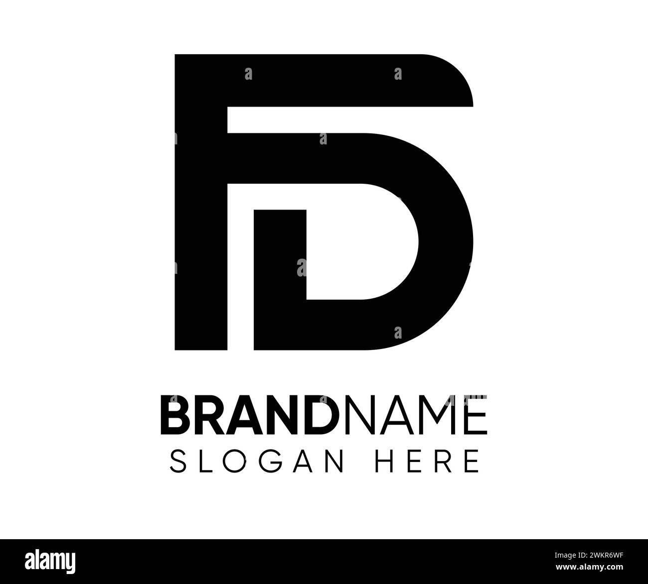 F D logo design vector template Stock Vector