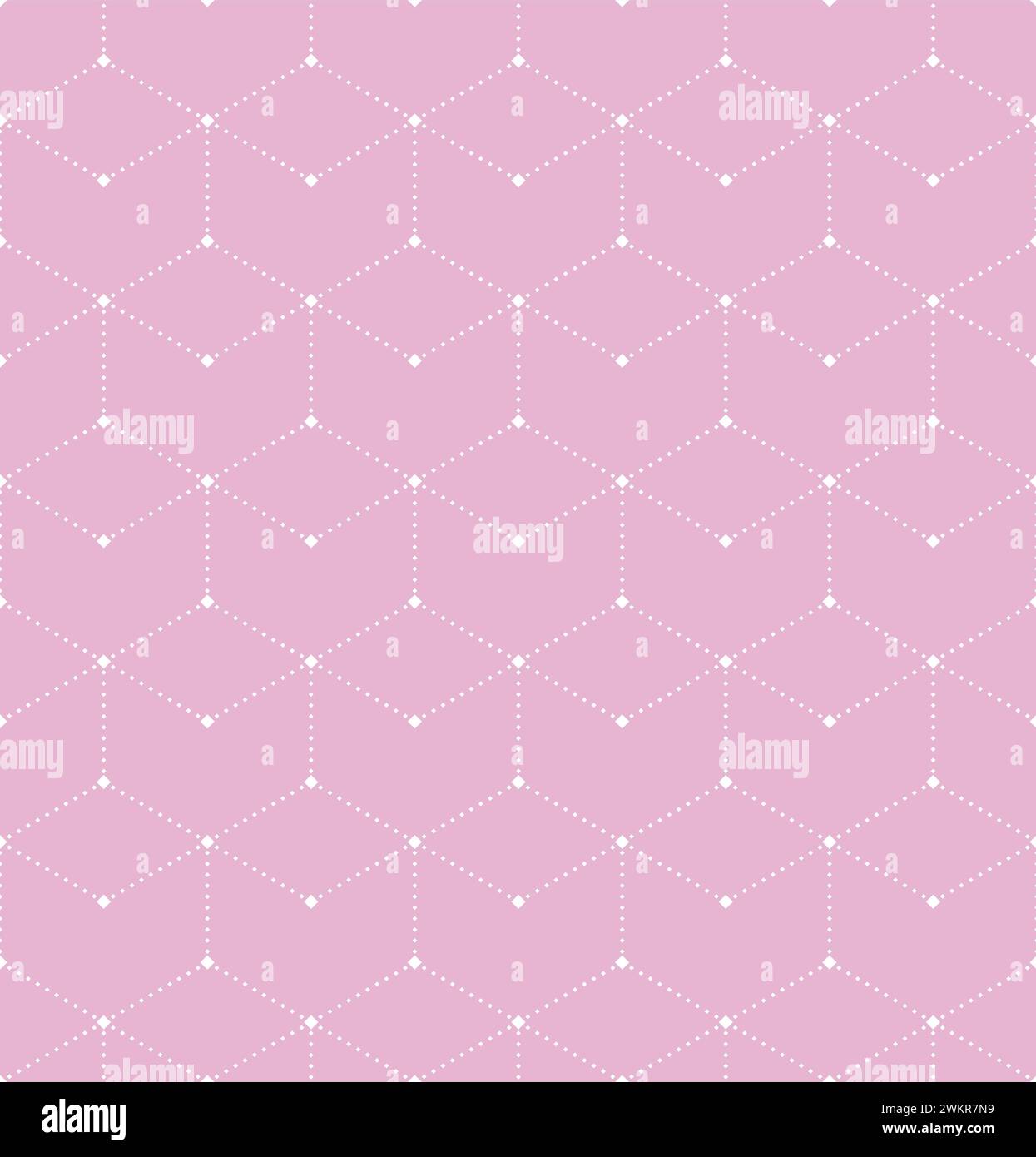 Abstract geometric pattern with rhombuses, points. A seamless vector background. White and pink texture. Graphic modern pattern Stock Vector