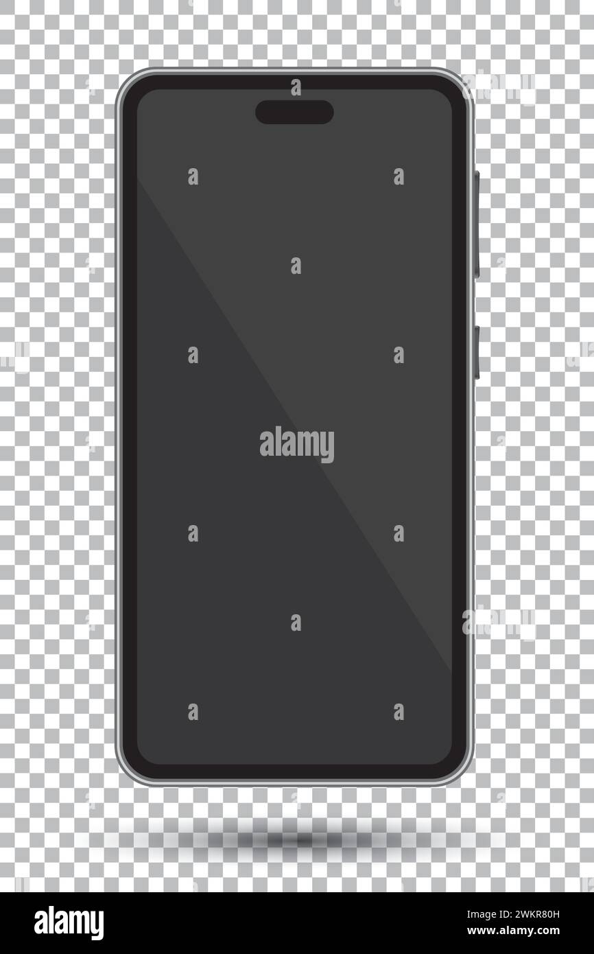 Handphone Screen Vector Mobile phone with black screen, vector telephone. Illustration for apps ...