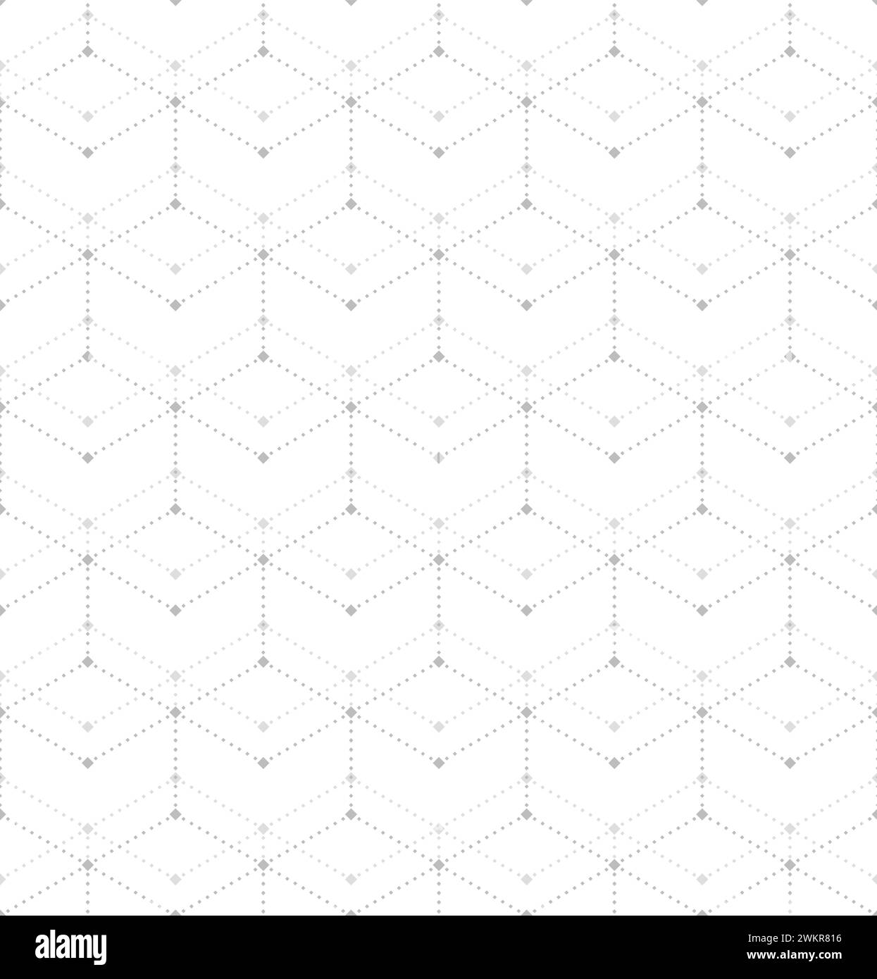 Abstract geometric pattern with rhombuses, points. A seamless vector background. White and grey texture. Graphic modern pattern Stock Vector