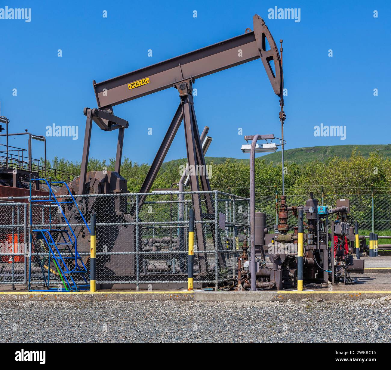 oil well drilling kimmeridge bay dorset england uk Stock Photo