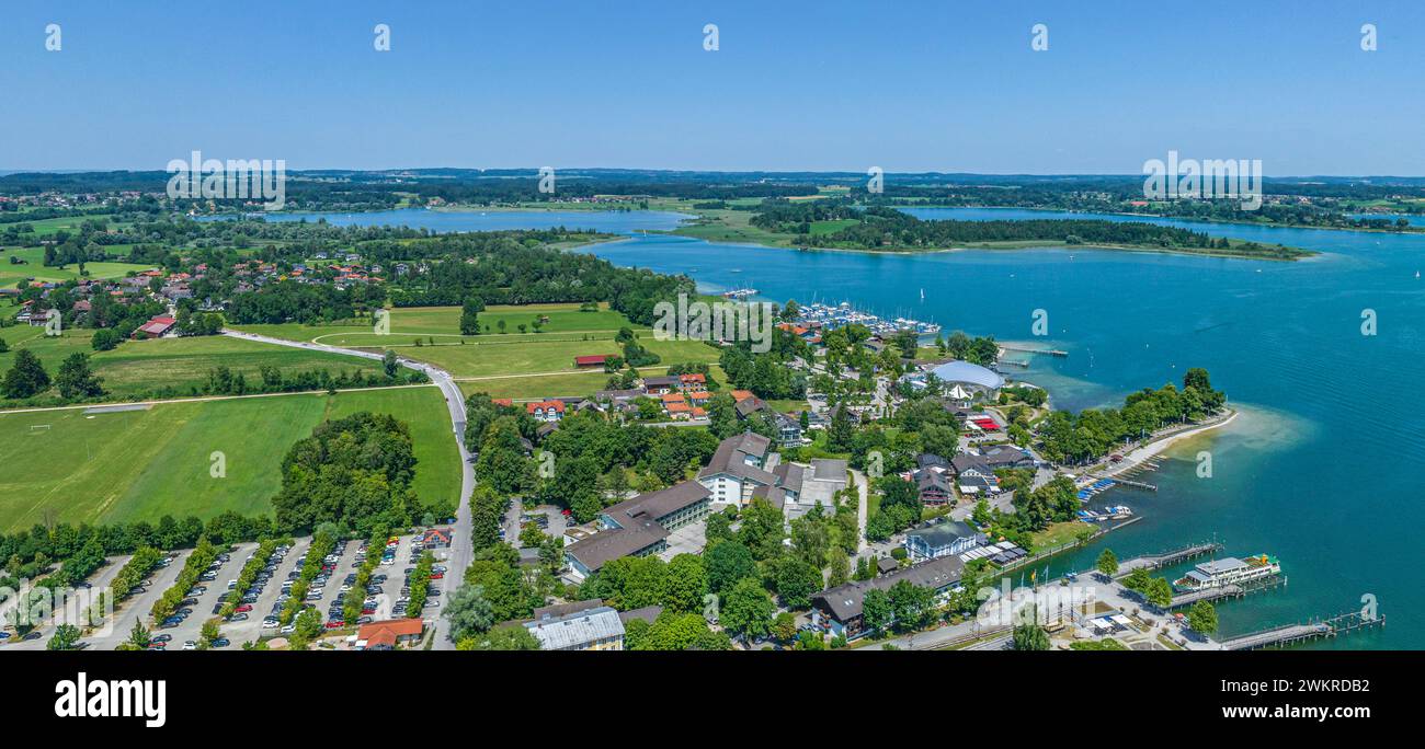 Summer in Chiemgau around the shores of Lake Chiemsee near Prien-Stock Stock Photo