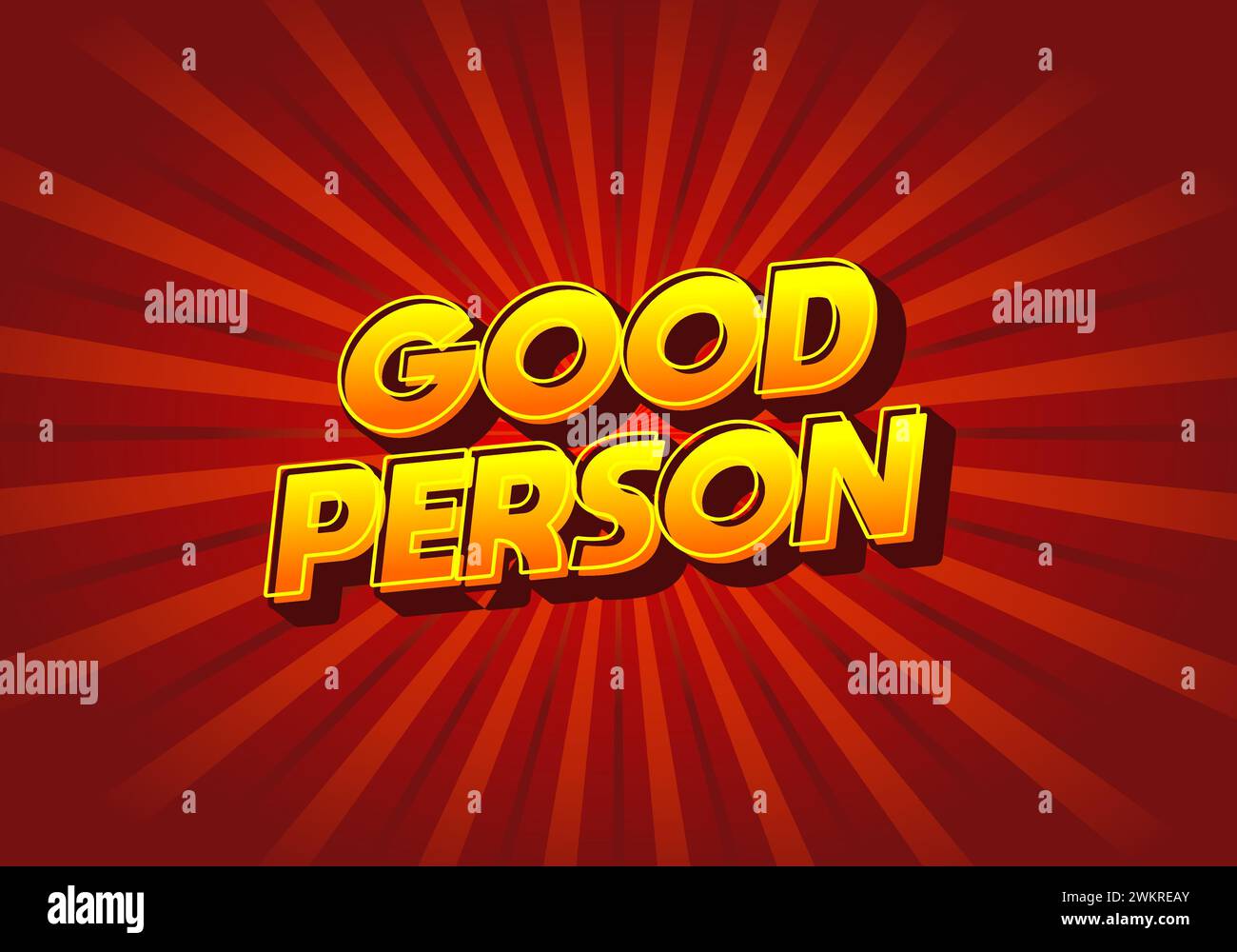Good person. Text effect design in 3D look. Eye catching color Stock