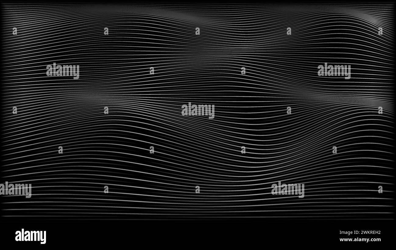 Abstract background with grey waving lines Stock Vector