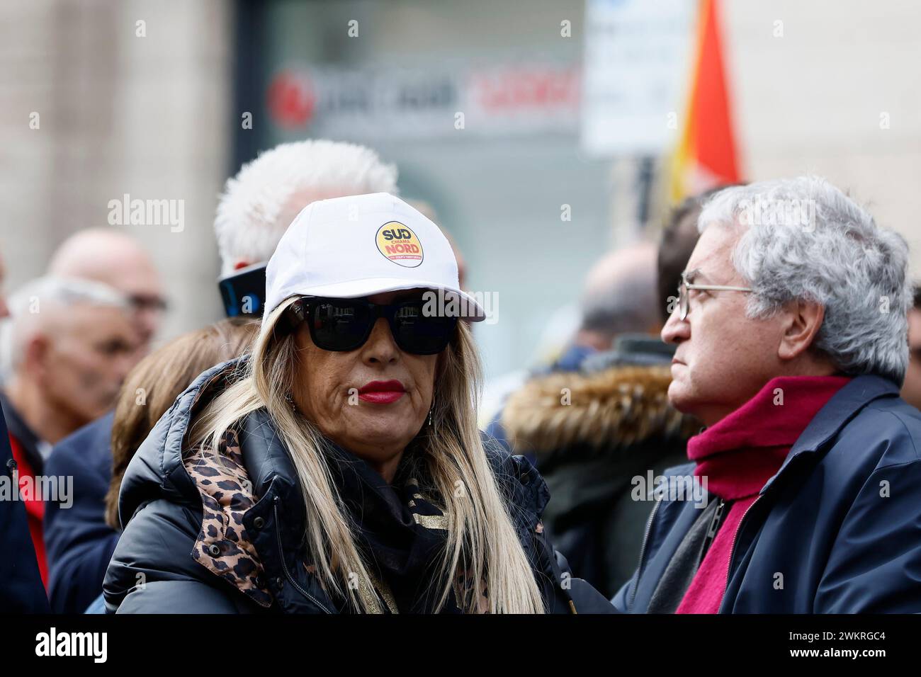 Roma, Italia. 22nd Feb, 2024. Foto Cecilia Fabiano/LaPresse 22 Febbraio 2024 Roma, Italia - Cronaca - Manifestazione di CGIL e UIL per la sicurezza sul lavoro dopo il crollo di Firenze Nella foto: la manifestazione di Roma February 22, 2024 Rome, Italy - Demostration of trade unions against withe death In the photo: the demonstration Credit: LaPresse/Alamy Live News Stock Photo