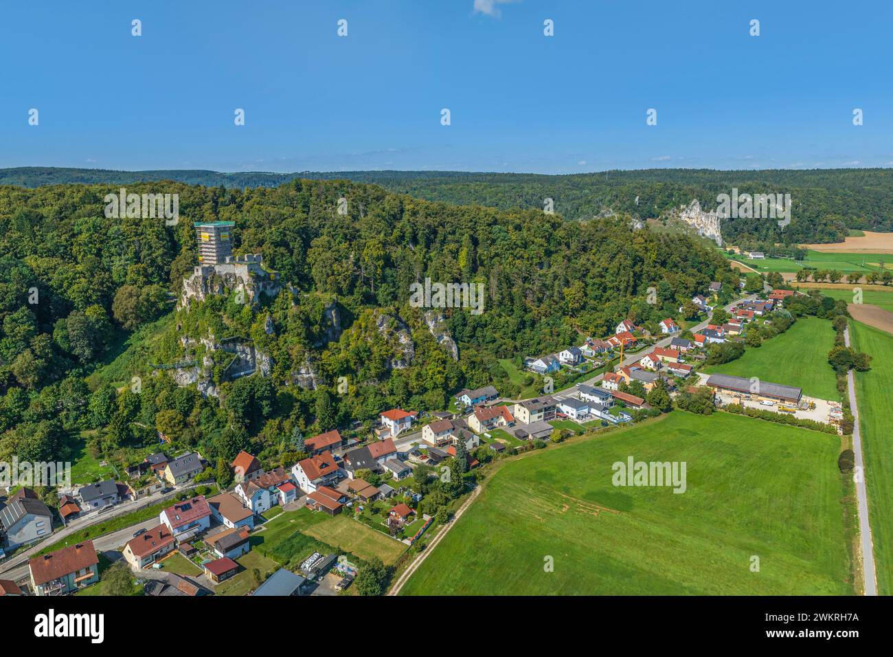 Aerial view to Wellheim in the Urdonau valley (Wellheimer Trockental