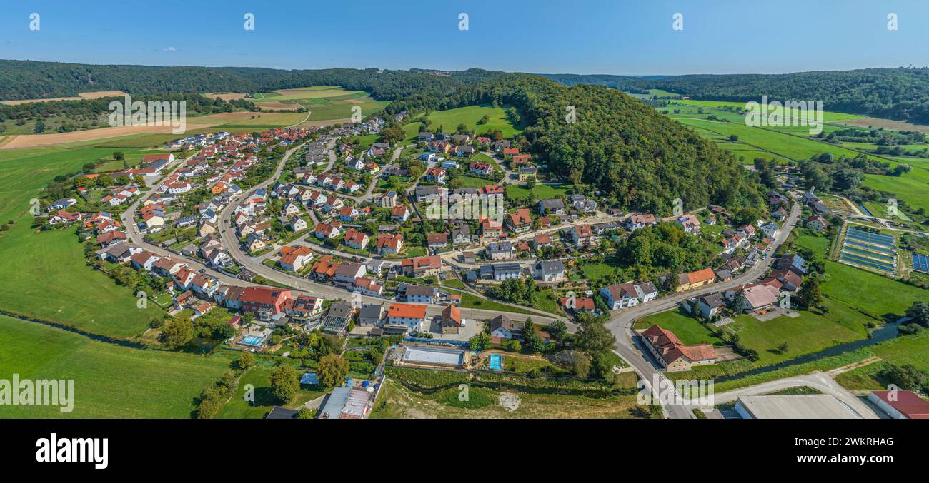 Aerial view to Wellheim in the Urdonau valley (Wellheimer Trockental