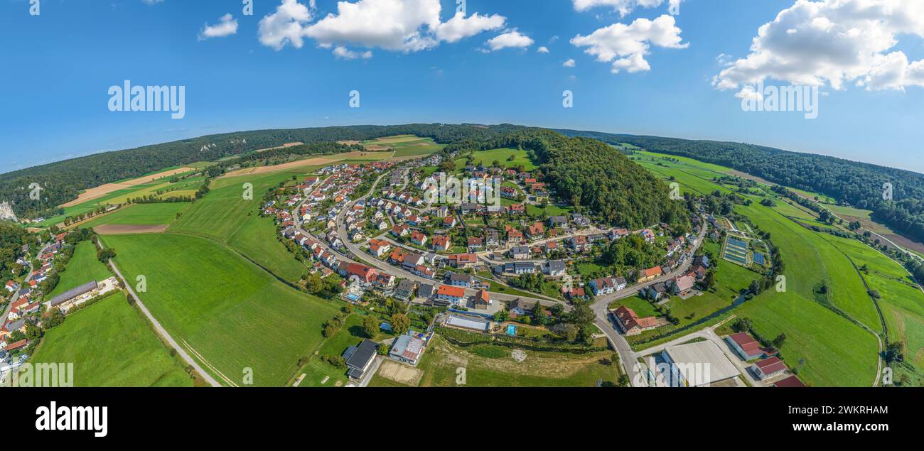 Aerial view to Wellheim in the Urdonau valley (Wellheimer Trockental