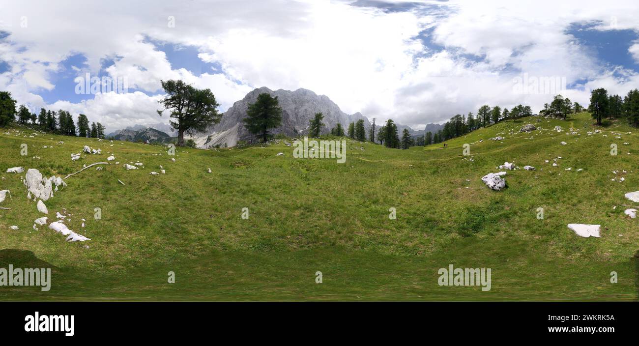 sphaerisches 360 x 180 grad-Panorama: Impressionen: julische Alpen/ Julic Alps, Slowenien. Stock Photo