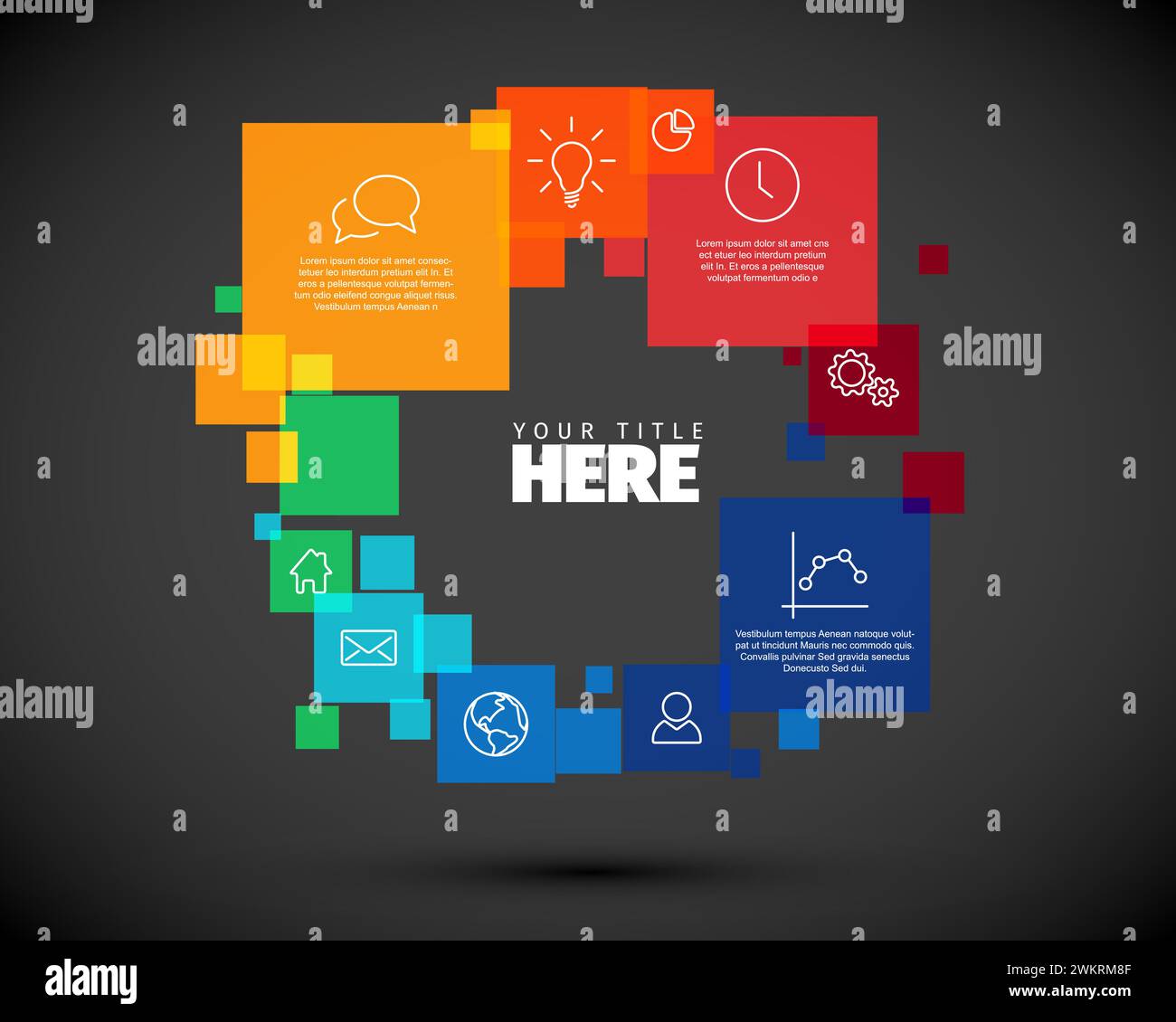 Vector circle cycle diagram infographic template made of various ...