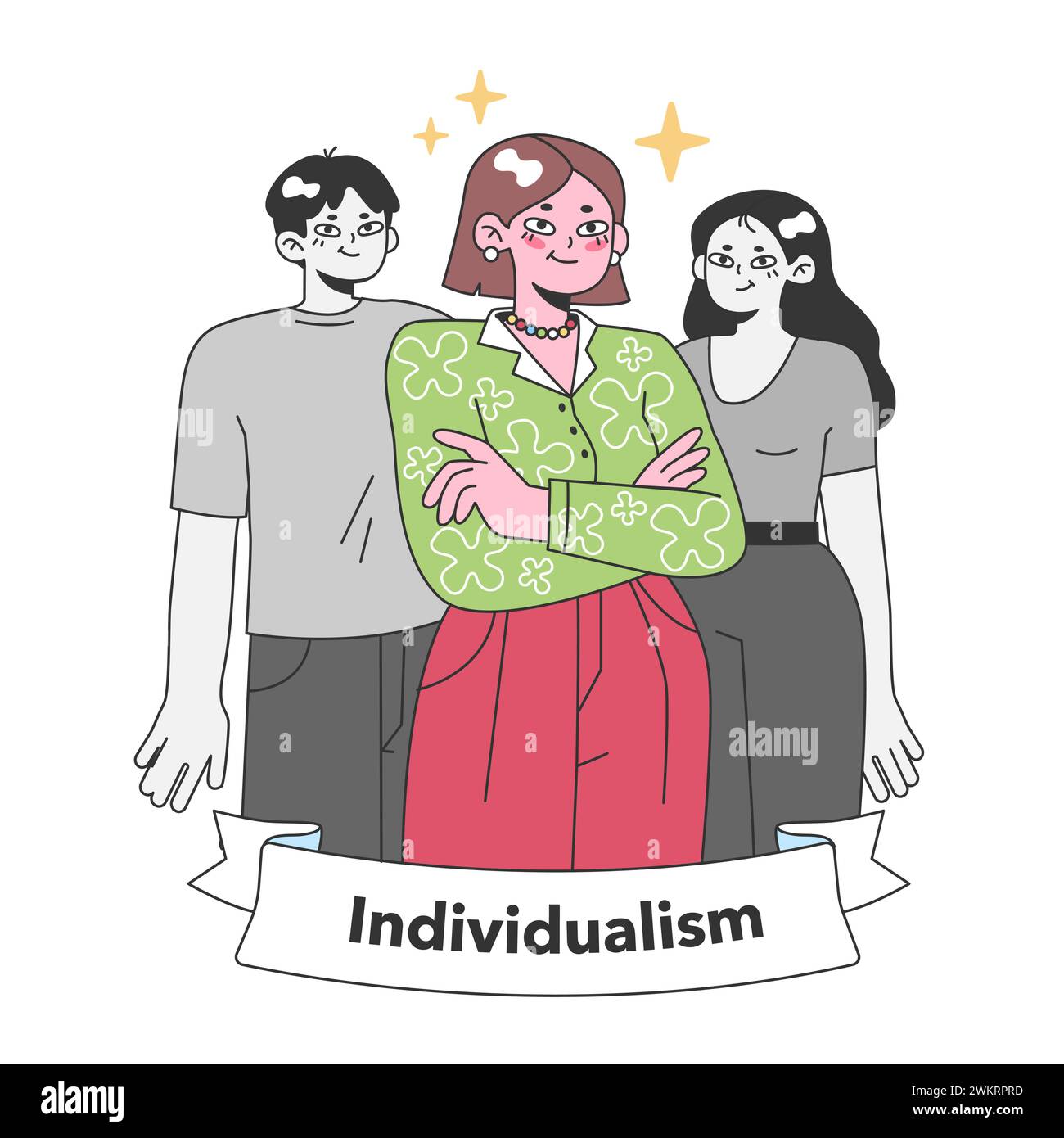 Celebration of individualism with a diverse group upholding their