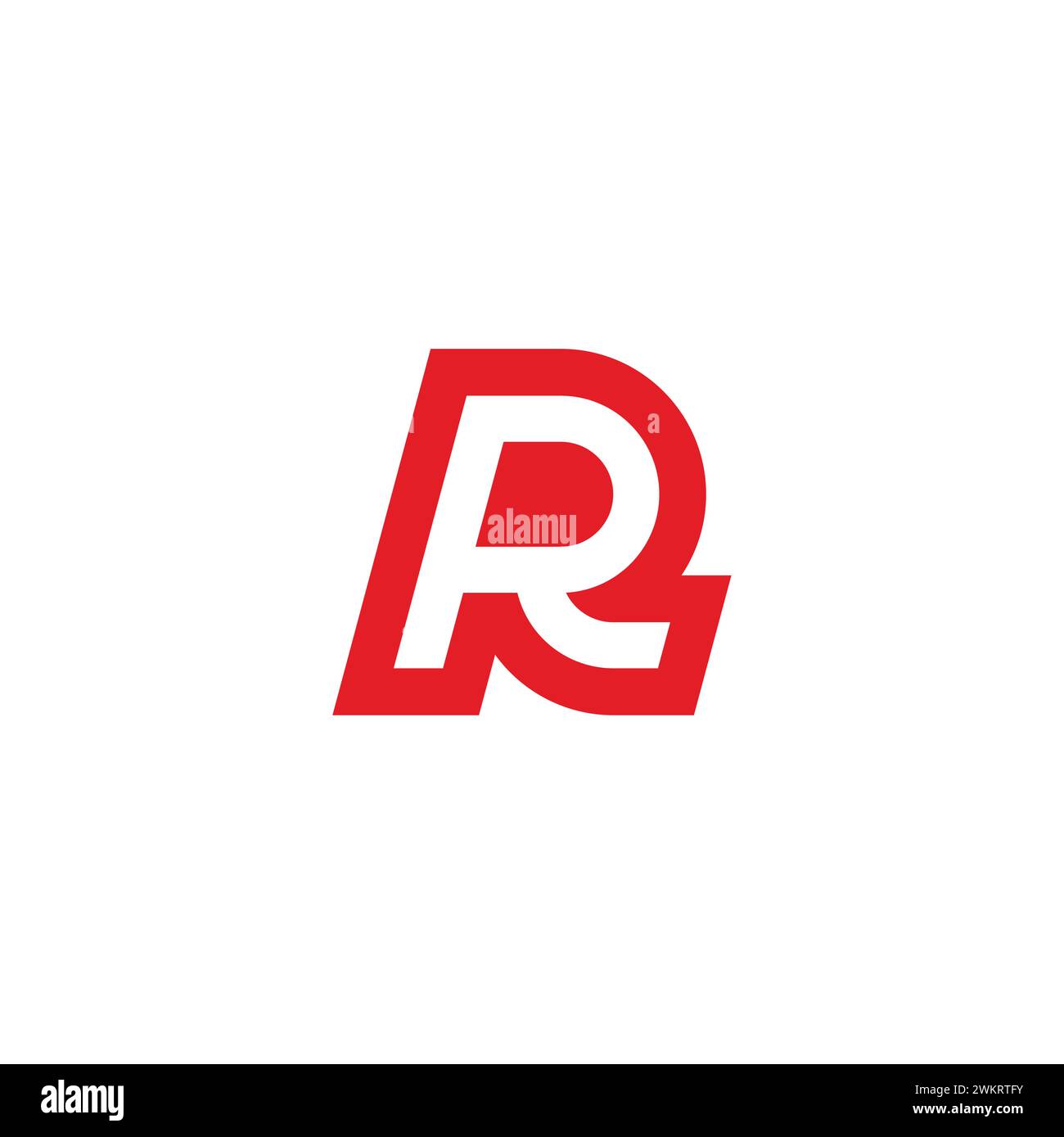 letter pr outline simple geometric logo vector Stock Vector