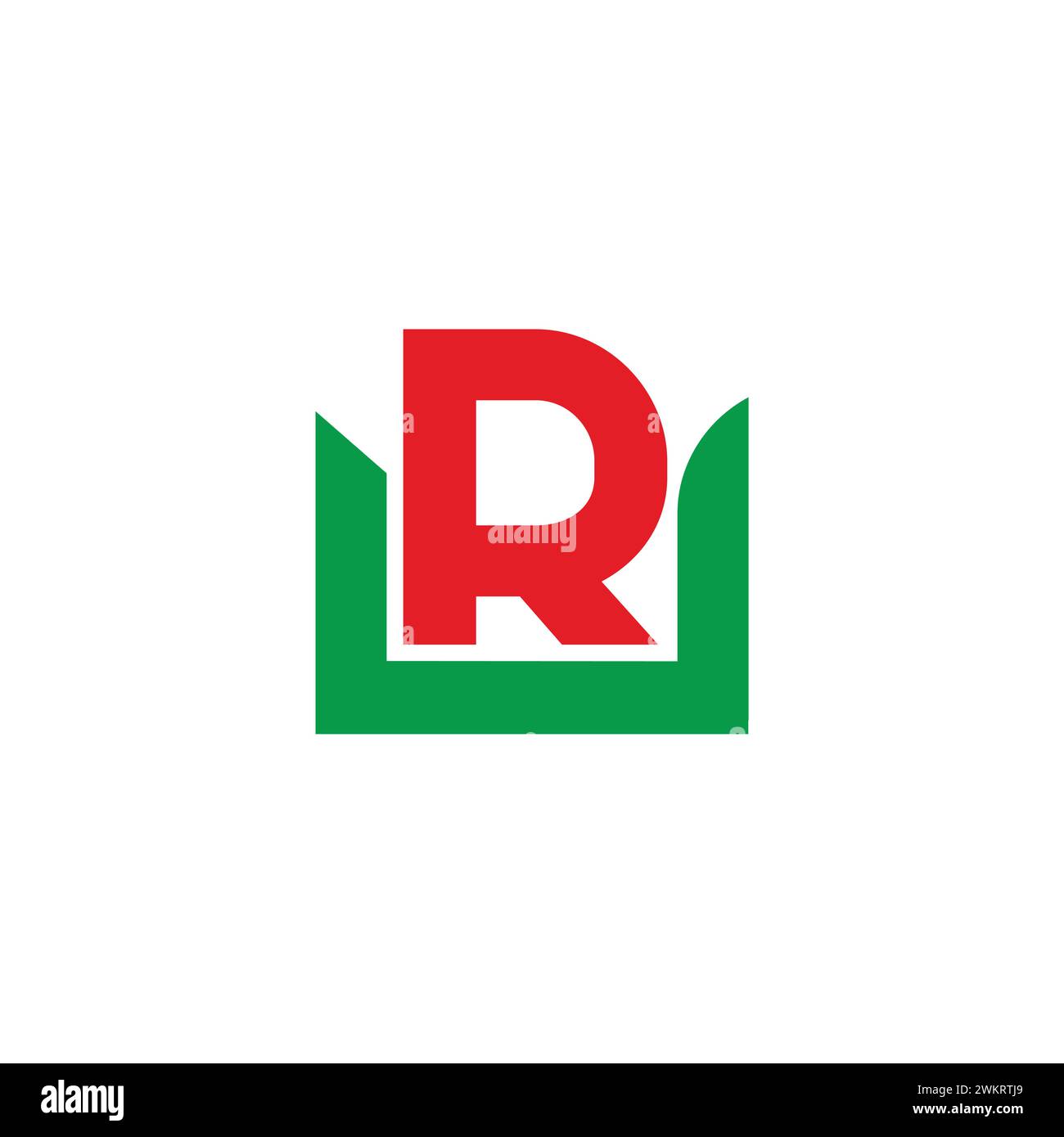 letter ru unique simple geometric colorful logo vector Stock Vector