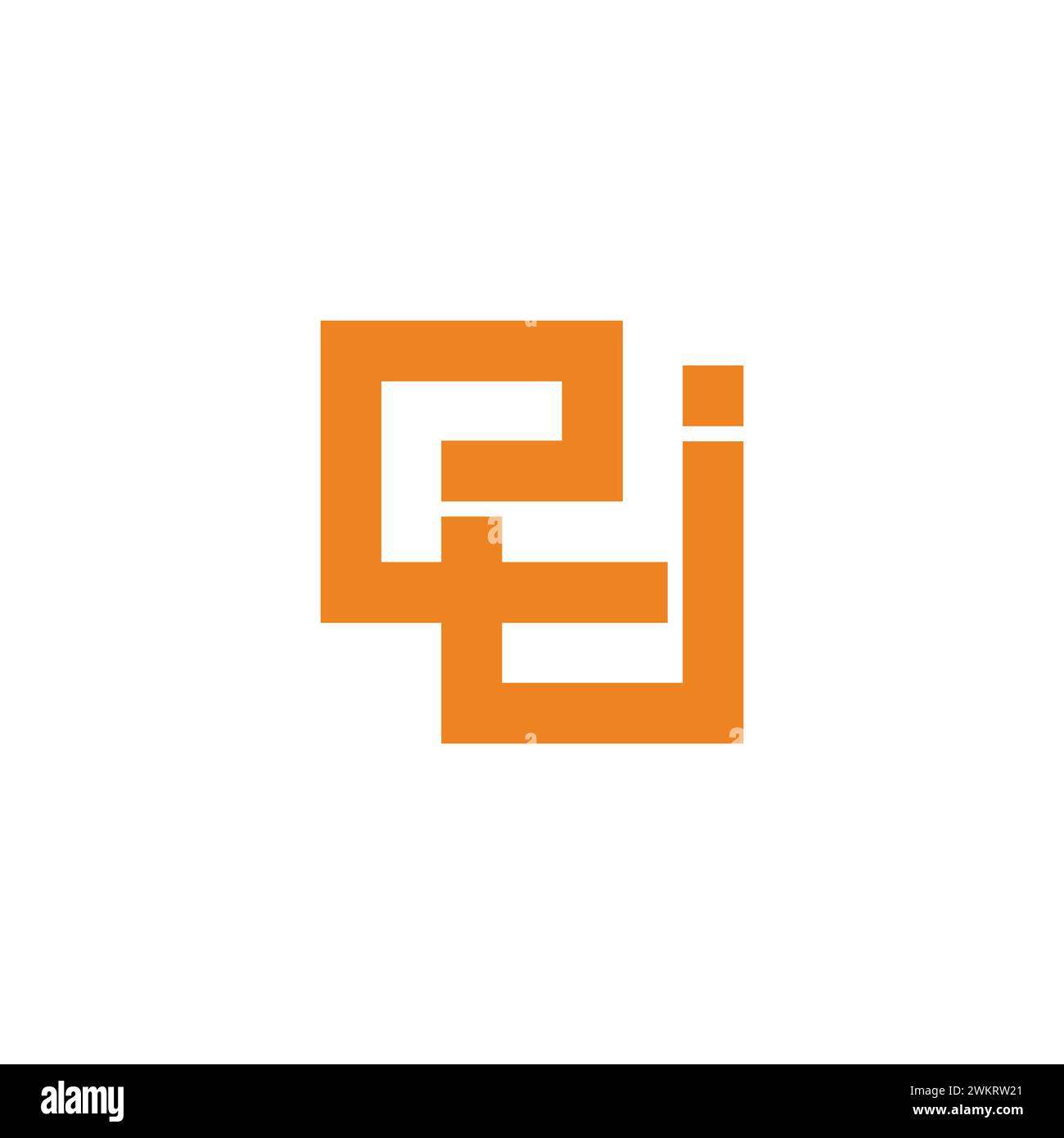 letter ej linked linear geometric logo vector Stock Vector