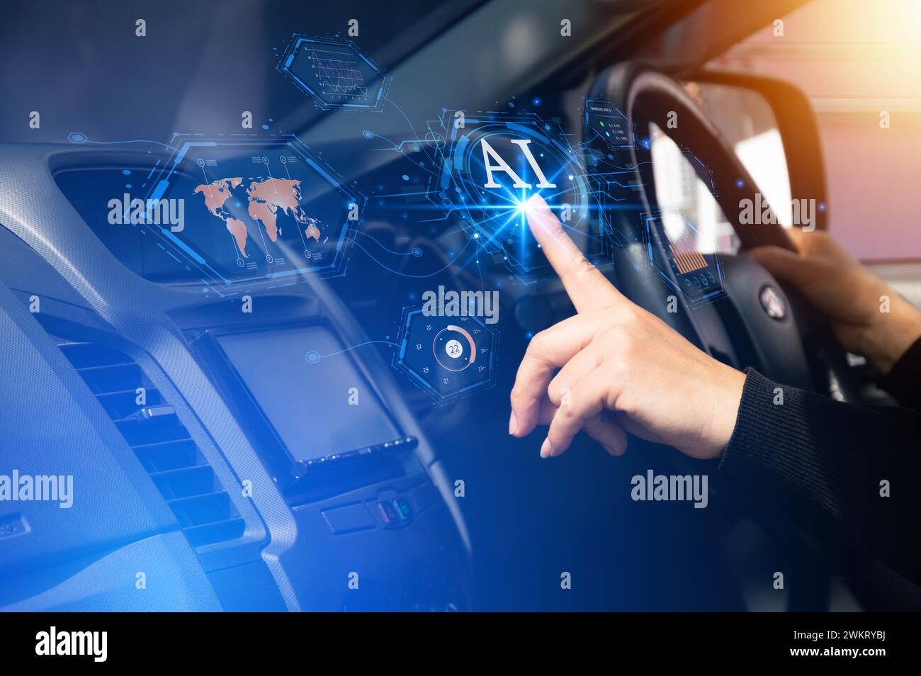 Concepts of using artificial intelligence in cars, automatic driving ...