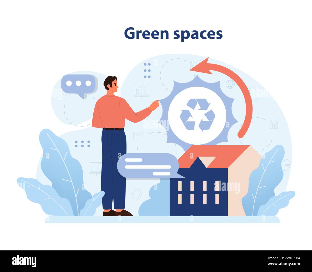 Urban planner highlighting eco-friendly city development. Recycling 