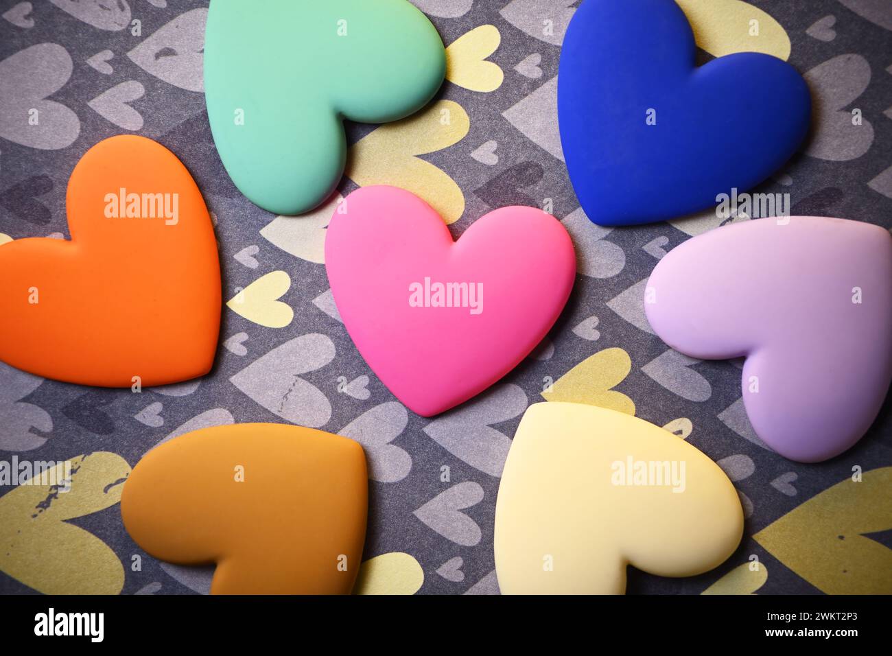 Colourful hearts, Valentine's Day Stock Photo
