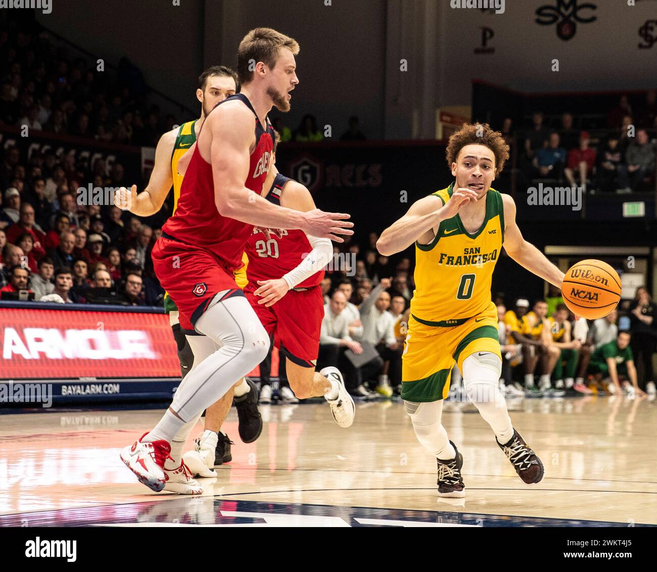 Moraga, USA. 20th Feb, 2024. February 20 2024 Moraga CA, U.S.A. San Francisco guard Ryan Beasley