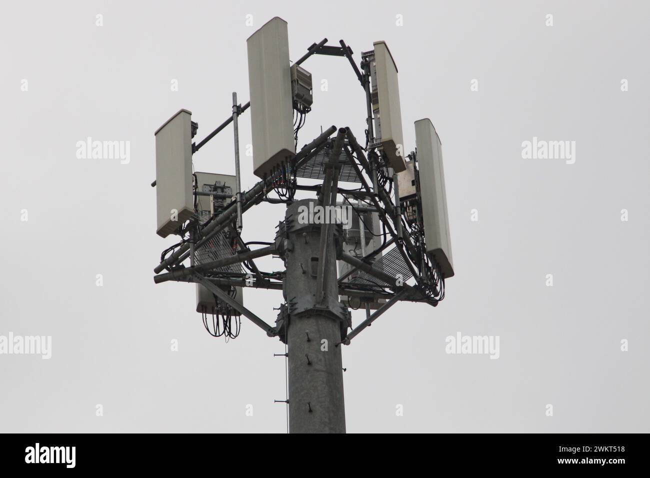 A cellular tower on the southwest side of San Antonio, Texas, USA, on