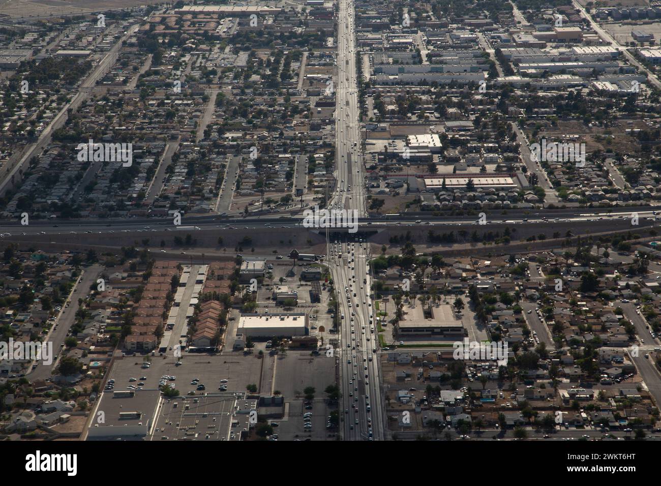 Aerial View of traffic system in Las Vegas Stock Photo Alamy
