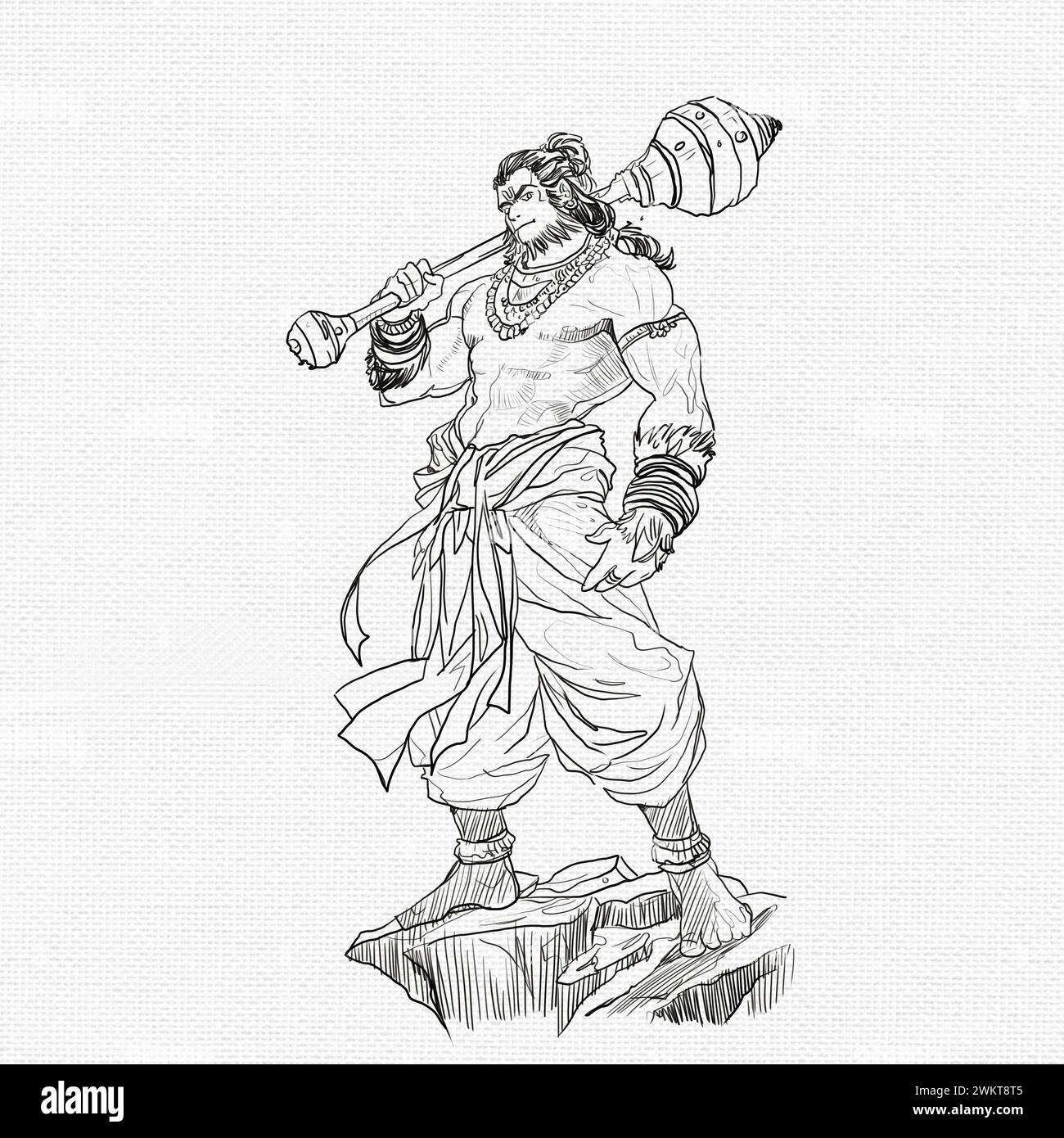 Illustration Of Lord Hanuman On Religious Background With Message In illustration-of-lord-hanuman-on-religious-background-with-message-in