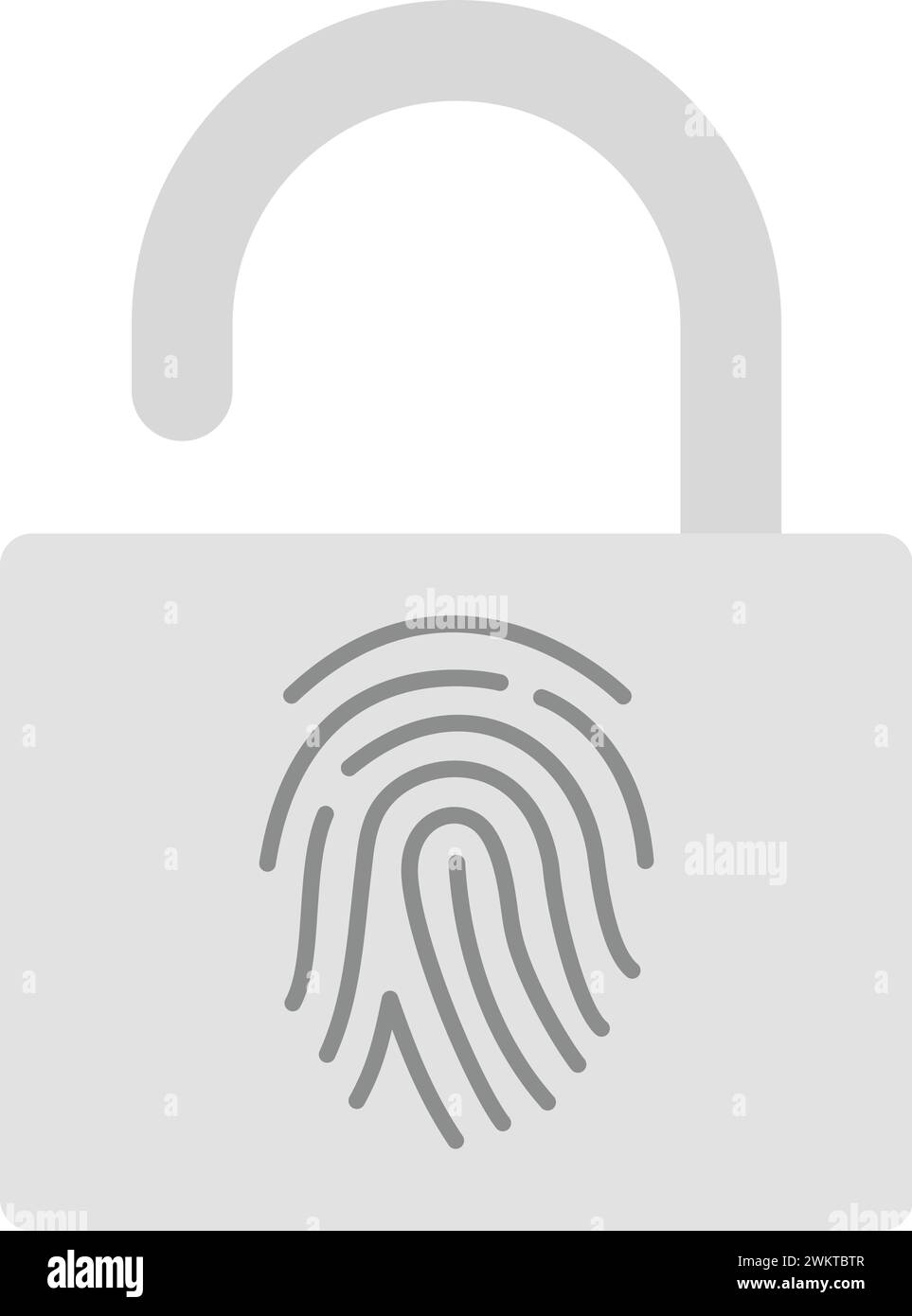 Fingerprint Lock icon vector image. Stock Vector