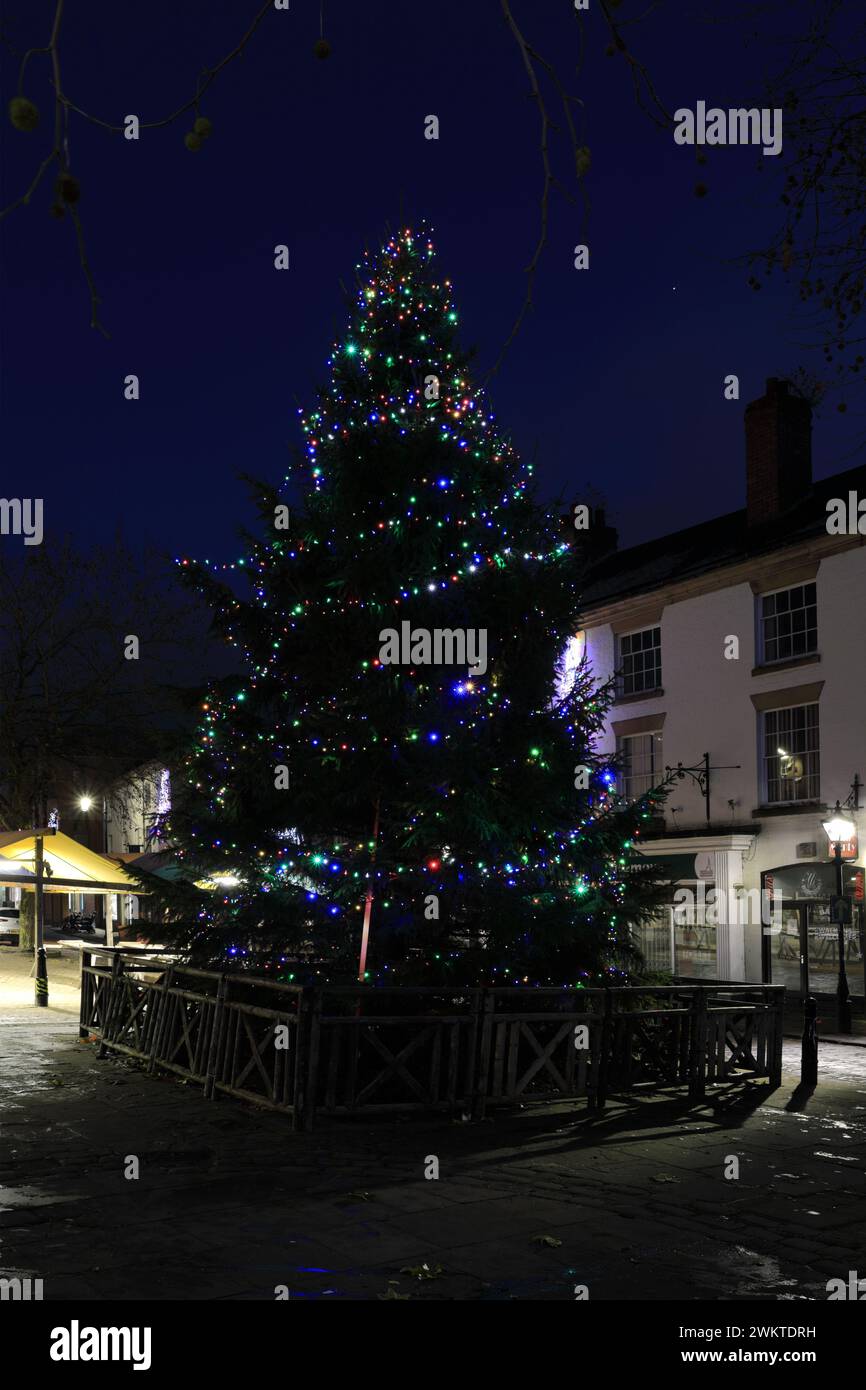 Christmas lights in Chesterfield town, Derbyshire, England, UK Stock