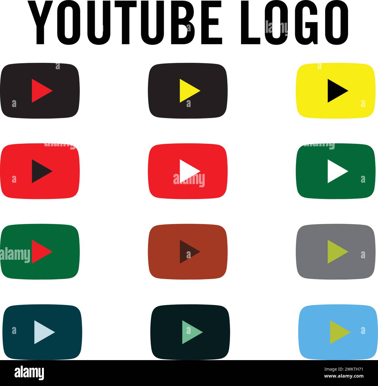 youtube logo vector illustration , youtube logo in different colours ...