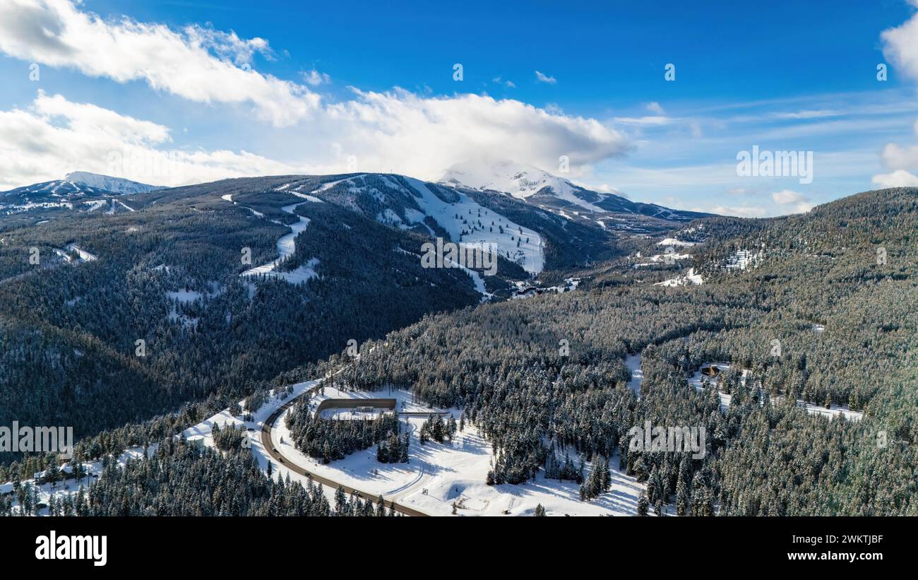 Aerial pine trees river rocks hi-res stock photography and images - Alamy