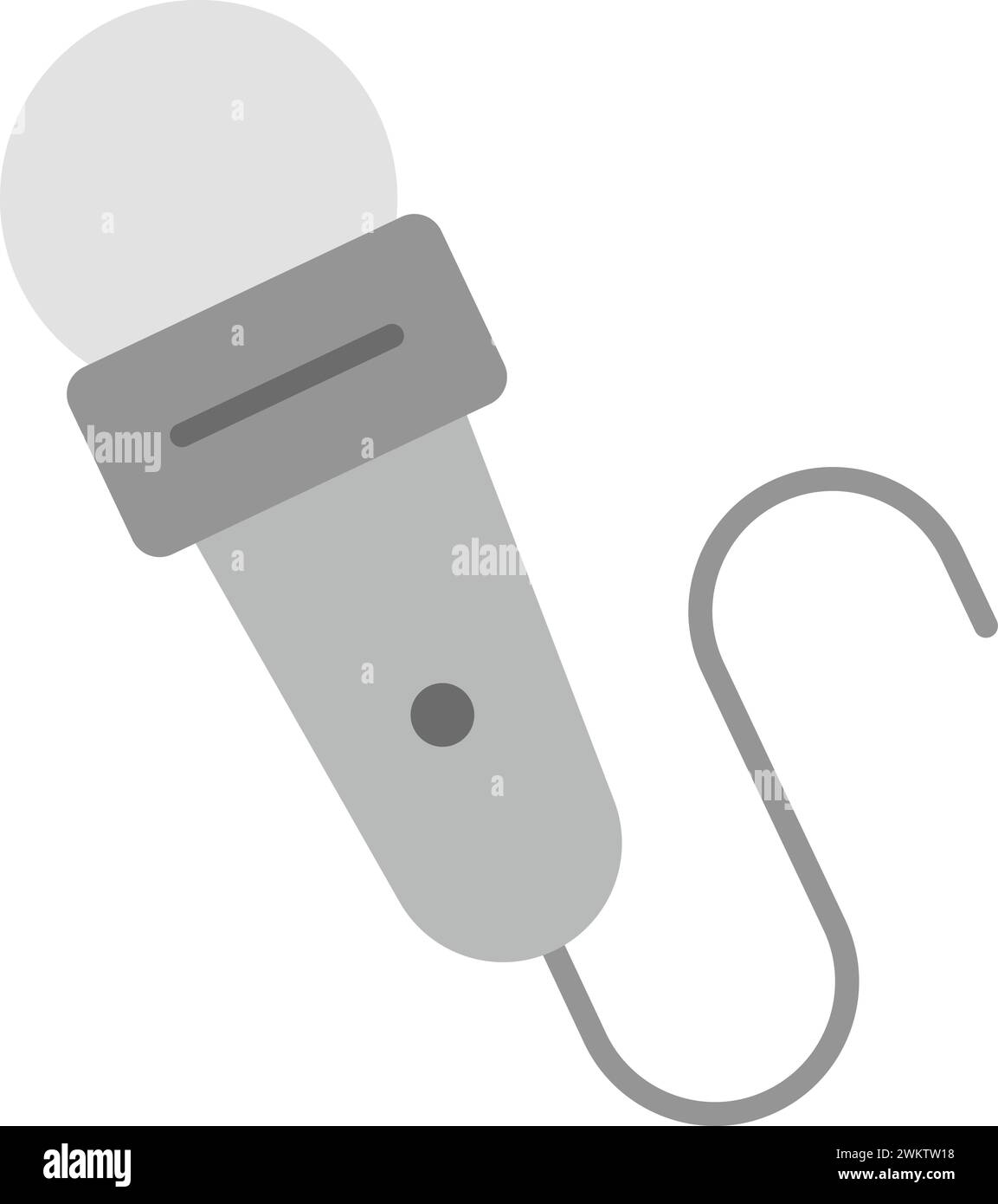 Mic with wire icon vector image. Stock Vector