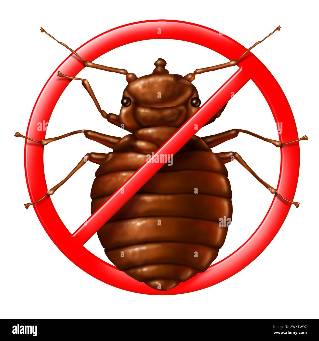 Bed Bug Eradication and Bedbug pest control or bedbugs infestation as Hotels or home infested with bed parasites as a symbol for insect extermination Stock Photo