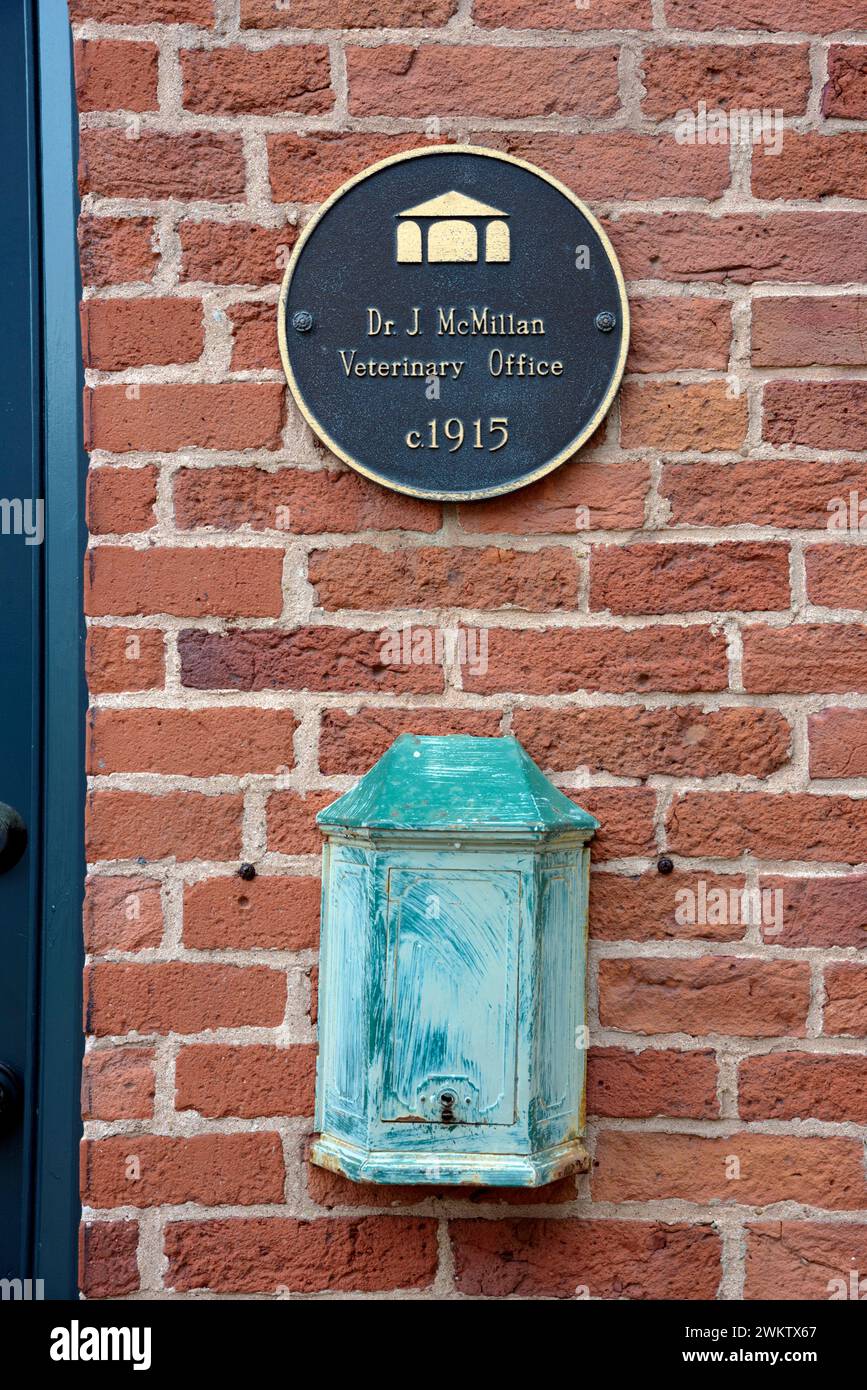 Dr J McMillan Veterinary Office Heritage building, on Water Street in Charlottetown Stock Photo