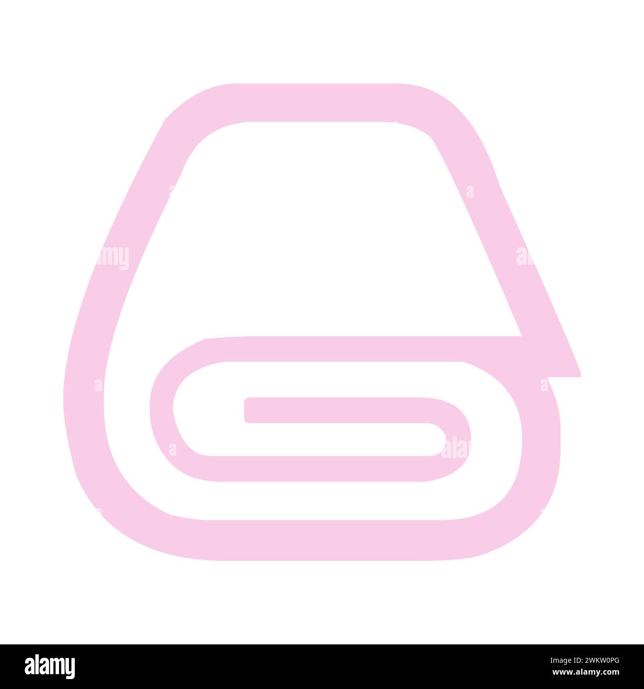 Pink Blanket Line Icon Stock Vector