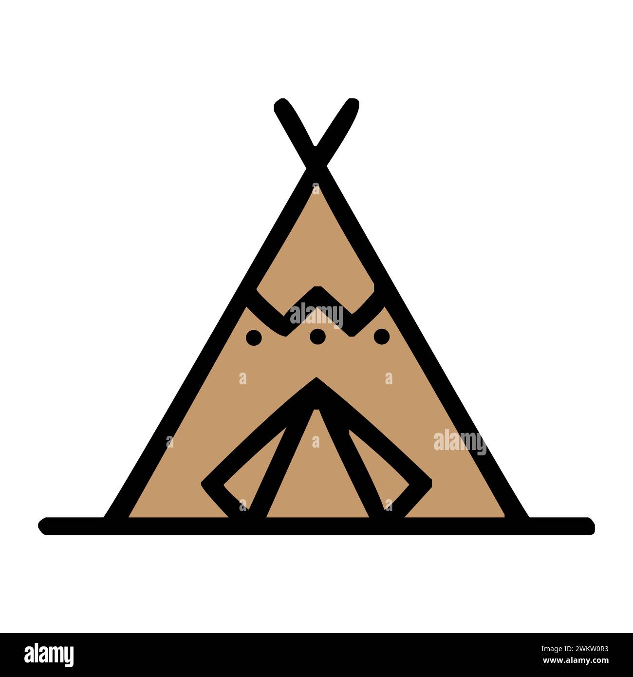 Brown Tipi With Black Outline Icon Stock Vector Image & Art - Alamy