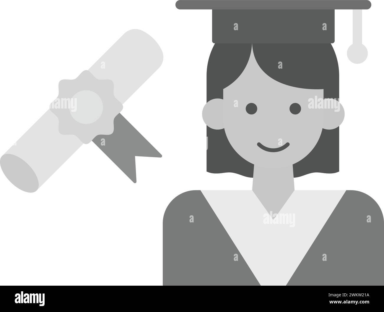 Receiving Degree icon vector image. Stock Vector