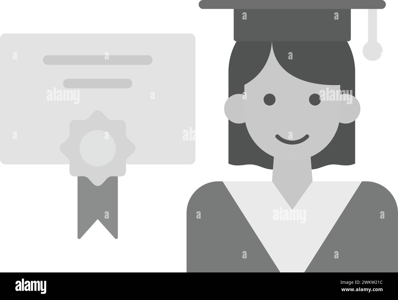 Receiving Diploma icon vector image. Stock Vector