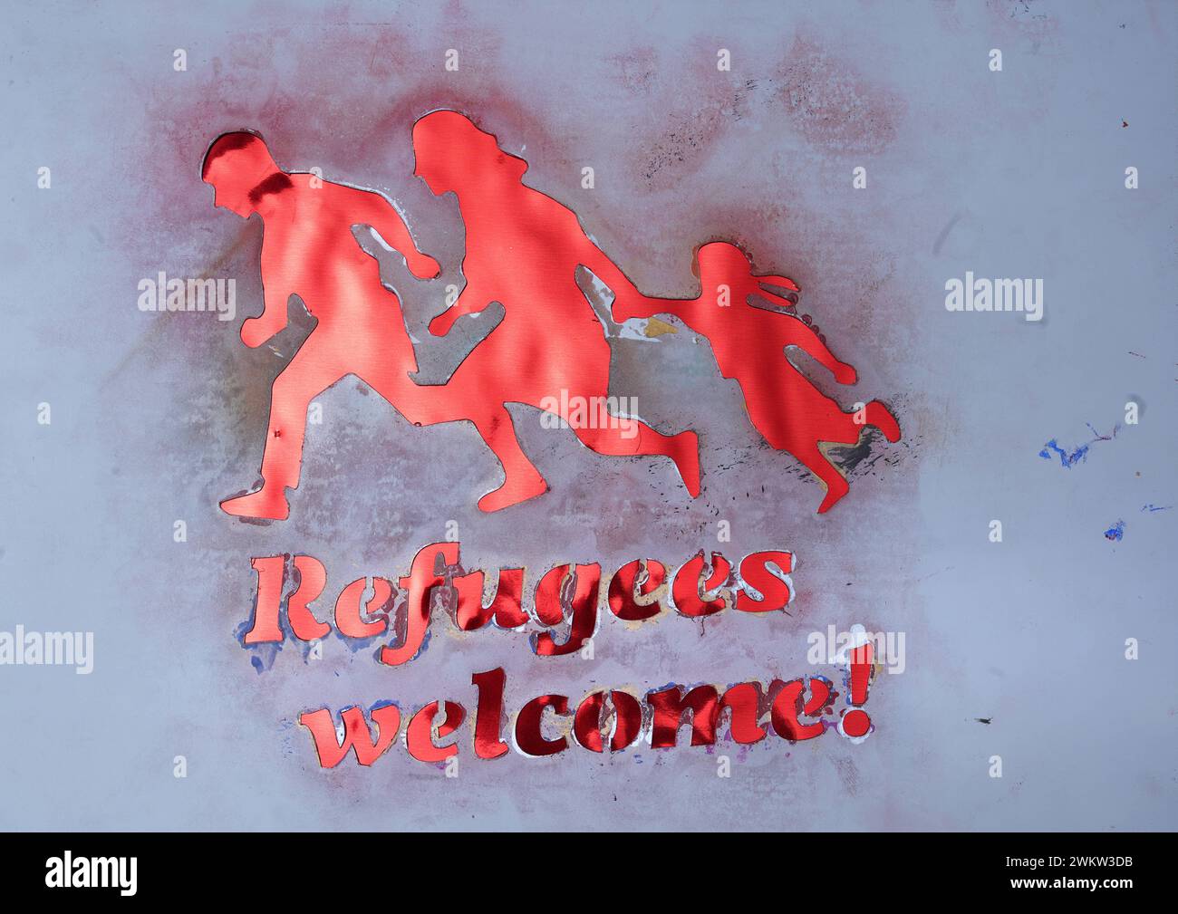 Demo GER, Berlin, 20240220, Demo in Berlin: Refugees welcome *** Demo GER, Berlin, 20240220, Demo in Berlin Refugees welcome Stock Photo