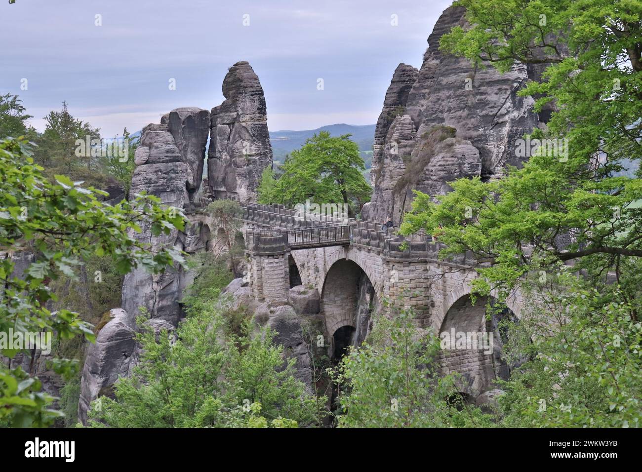 Bastei im Elbsandsteingebirge in Sachsen Stock Photo