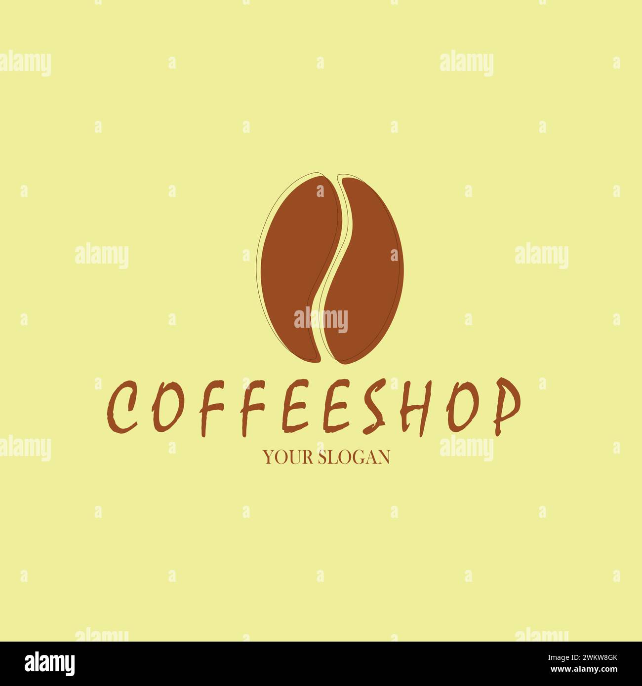 Vector of Coffee Bean flat Icon logo. Flat logo Design Element. for coffee  shop, cafe, and restaurant. Stock Vector