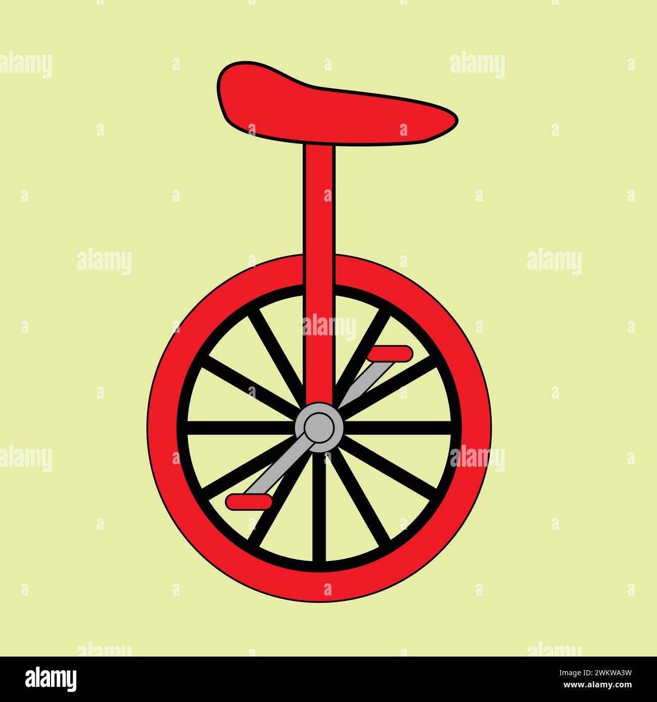 Vector illustration of side view of unicycle Stock Vector Image & Art ...