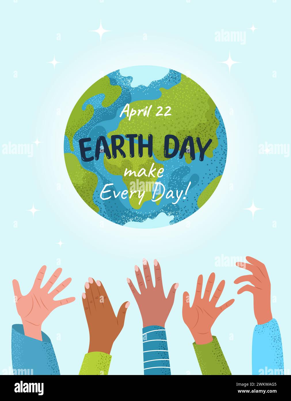 Happy Earth day. Vector illustration in flat style Stock Vector Image ...