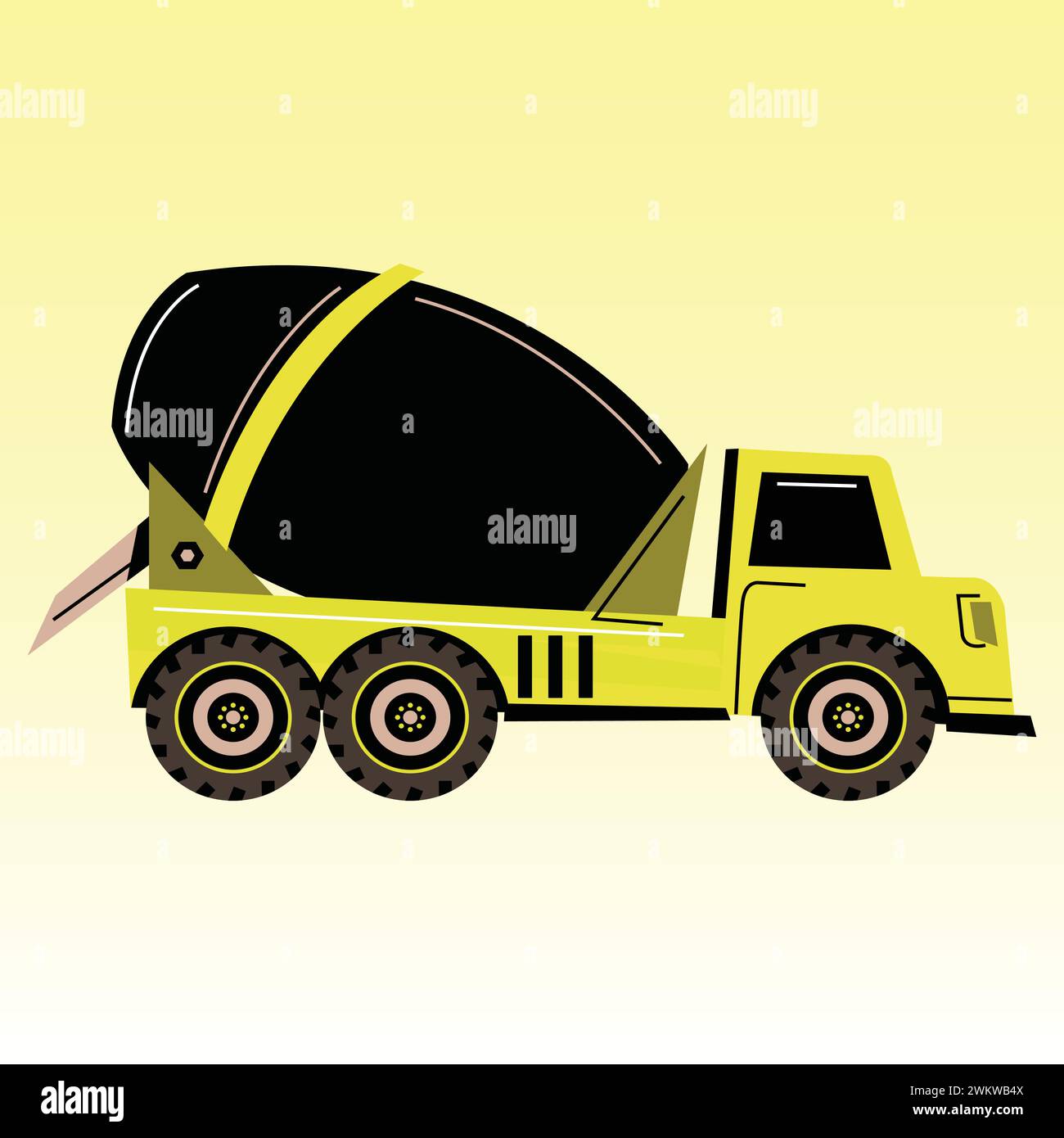 Vector illustration of Concrete Mixer Truck Stock Vector Image & Art